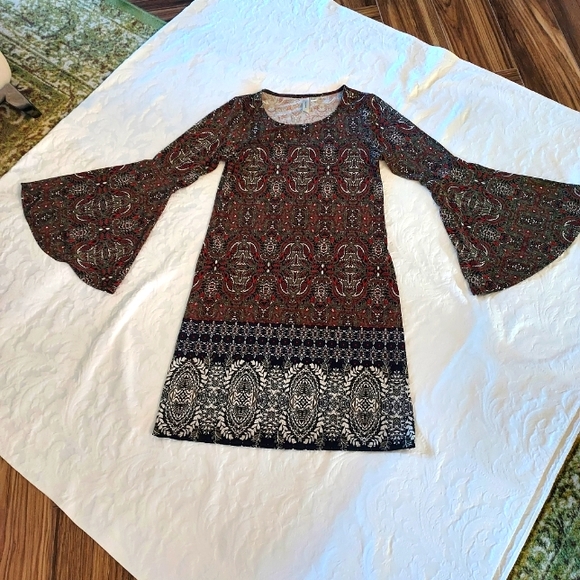 Tamera Bolero Slipover Dress with Bell Sleeves. - Picture 10 of 16